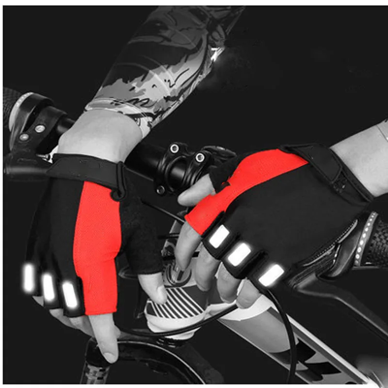 Перчатки для верховой езды с полупальцами универсальные Светоотражающие