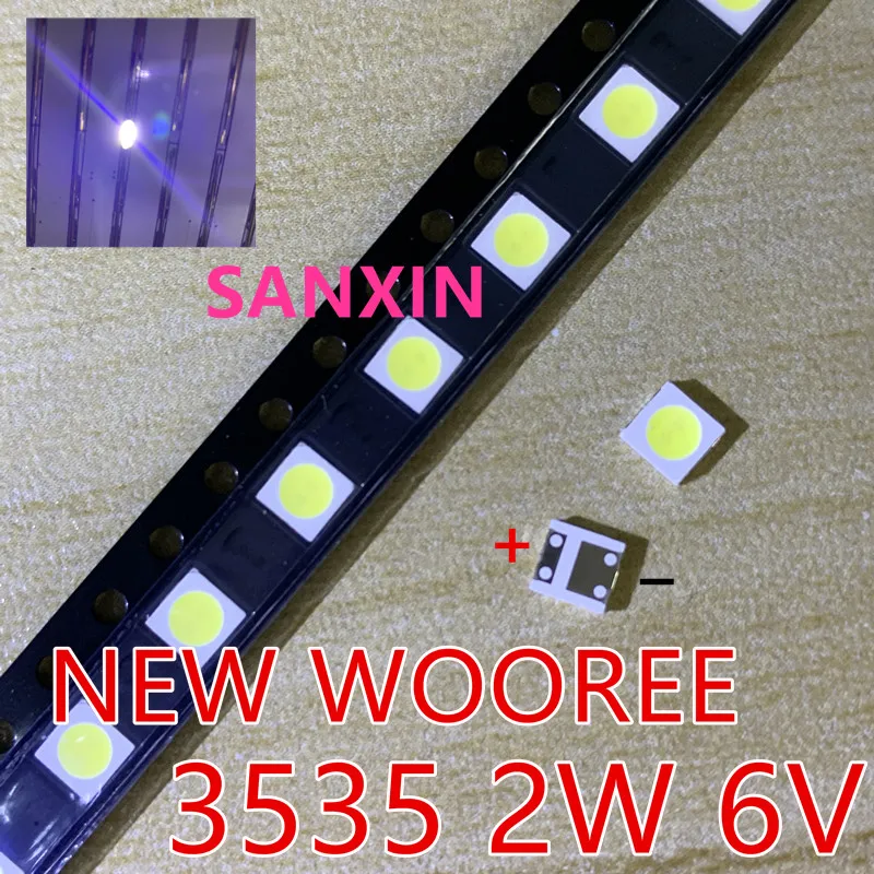 WOOREE светодиодный подсветка 2 Вт 6 в 3535 150лм холодный белый WM35E2F YR09B eA ЖК для ТВ