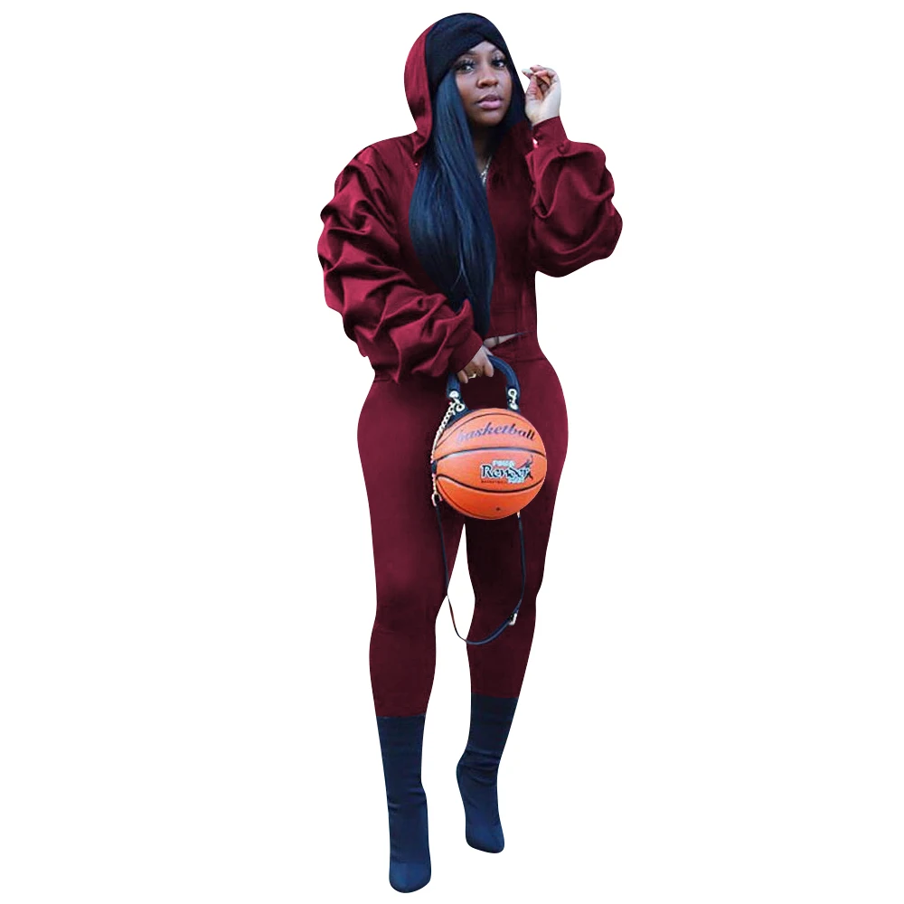 Женский спортивный костюм из двух предметов однотонный Повседневный Спортивный