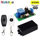 Беспроводной пульт дистанционного управления, 433 МГц, В переменного тока, 10 А, 1 канал, релейный приемник, кнопка включения и выключения, Универсальный Радиочастотный пульт дистанционного управления для светодиодных ламп сделай сам