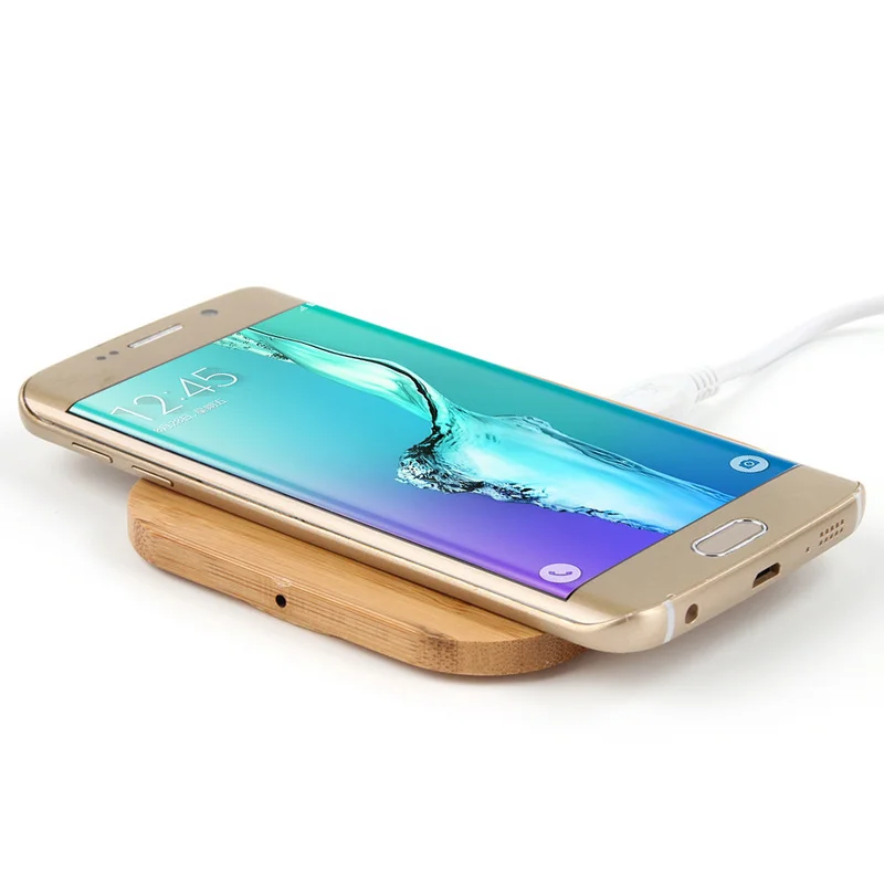 Дерево Бамбук Qi Беспроводное зарядное устройство для iPhone 11 Pro X Xs Max 8 Samsung Galaxy Note 10 9