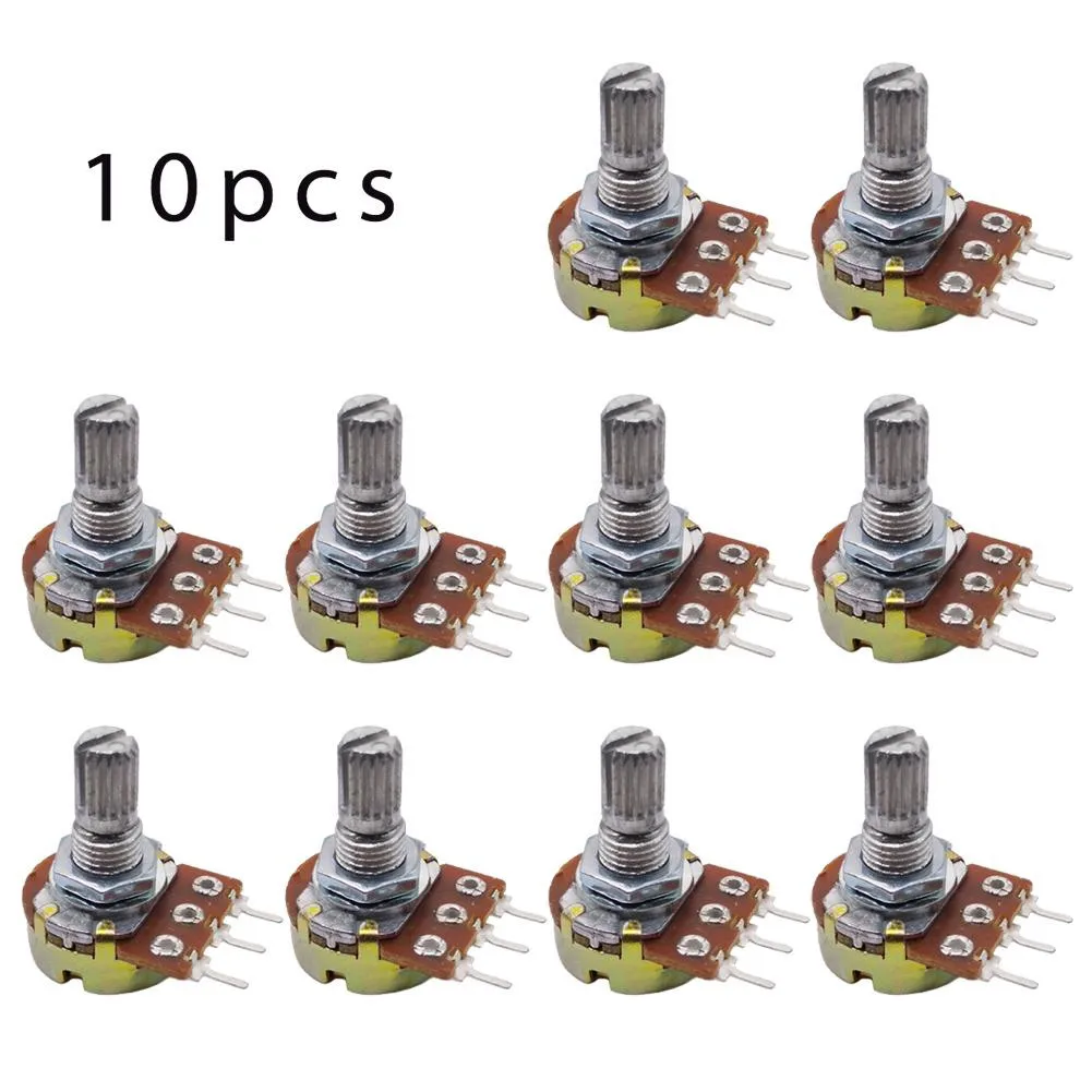 

Tool Potentiometer Panel 0.5W 100K Ohm 10pcs 15mm B100K Kit Linear Pot
