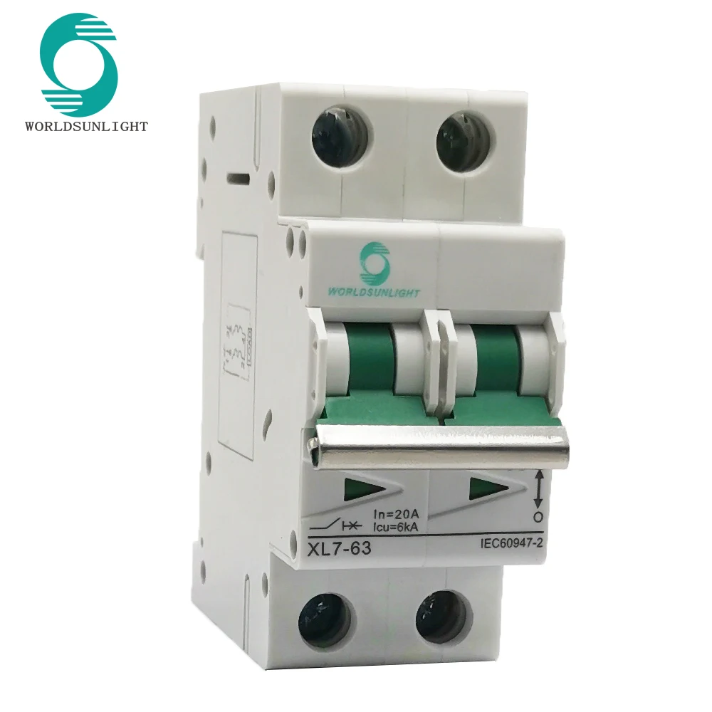6 шт. в партии Φ 2P 550V 6A 10A 16A 20A 25A 32A 40A 50A 63A MCB Mini DC Автоматический выключатель