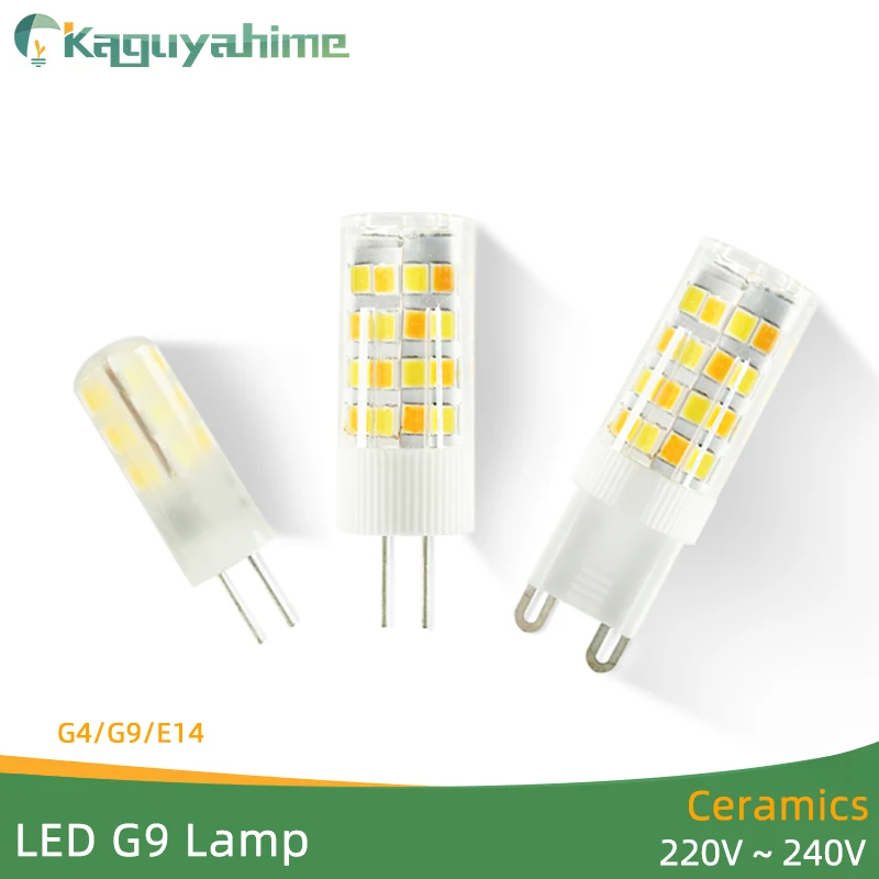 

Kaguyahime LED G4 G9 Bulb E14 Ceramics Dimmable Lamp 220V AC DC 12V 3W 5W 6W 7W 9W COB Lamp High Brightness LED Bulb Light