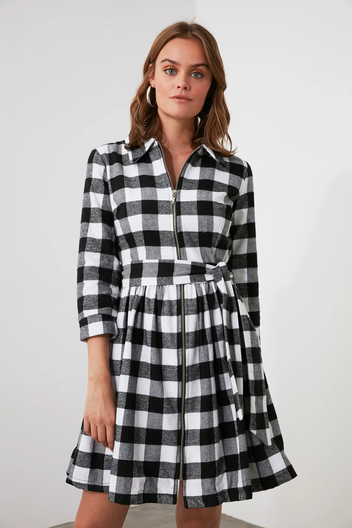 Красное платье на молнии с поясом TWOAW20EL0468|Женские платья| |