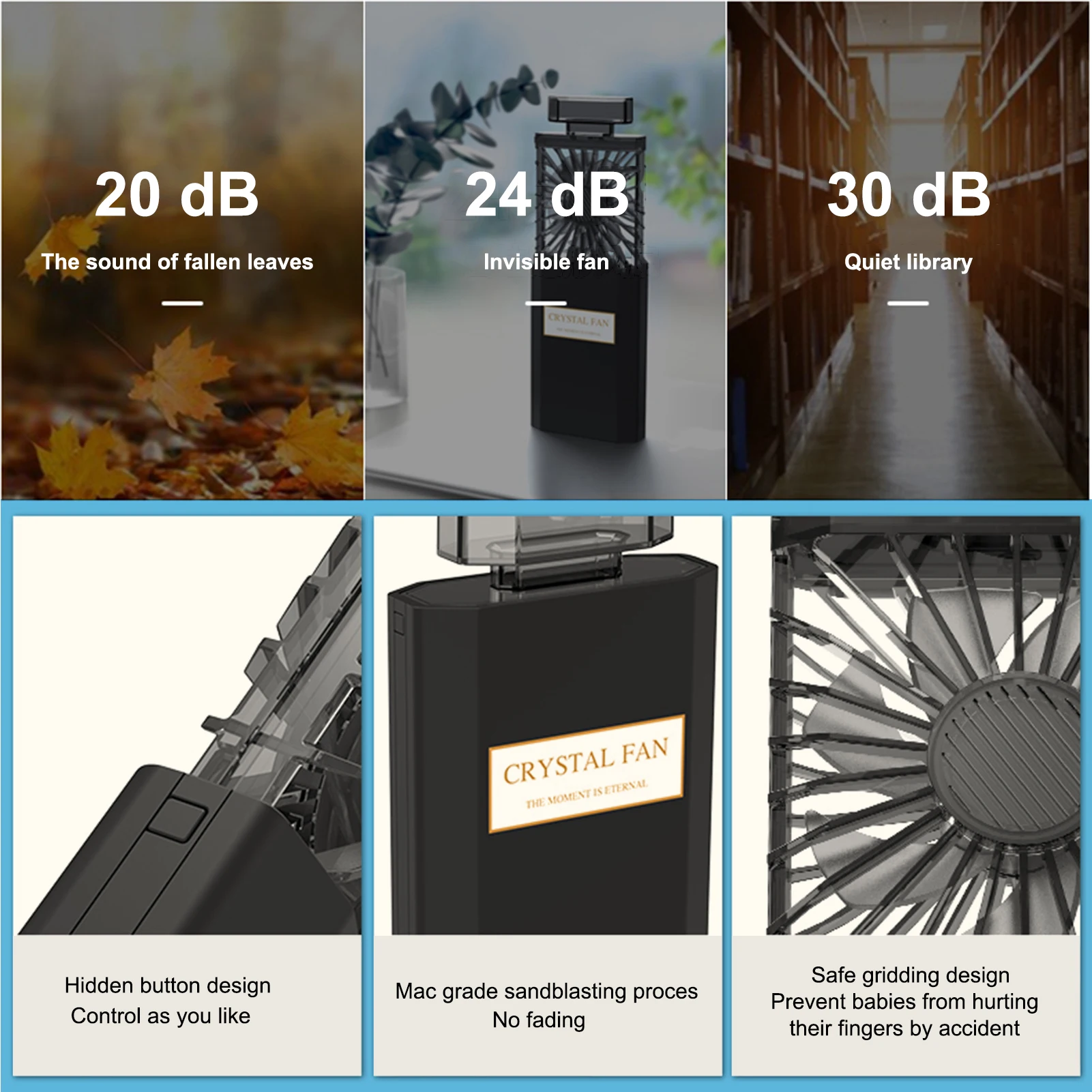 Бесшумный электрический вентилятор миниатюрный Usb охладитель перезаряжаемый