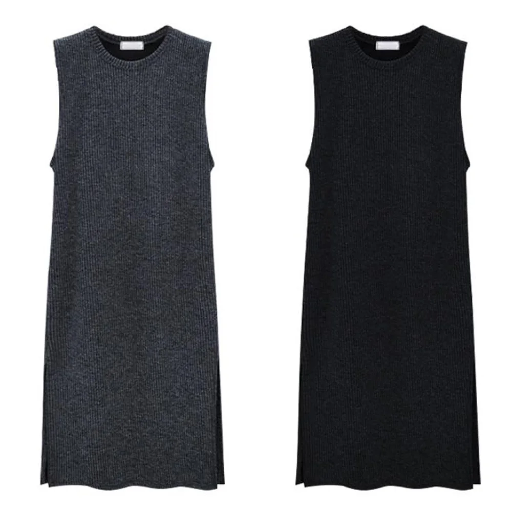 

Plus Size Knitted Vest Dress Women Sleeveless Loose Autumn Winter Sweater Dress Large Size Pullovers Dress 5XL 6XL Robe Femme