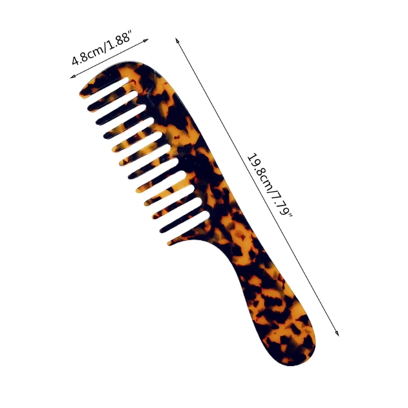 

Korean Style Vintage Marble Stone Print Hair Comb Cellulose Acetate Colorful Anti-Static Detangle Massage Hairbrush with