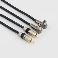 hifi angle rca audio cable dual 2rca to dual 2rca for tv dvd speaker subwoofer amplifier cable shielded ofc