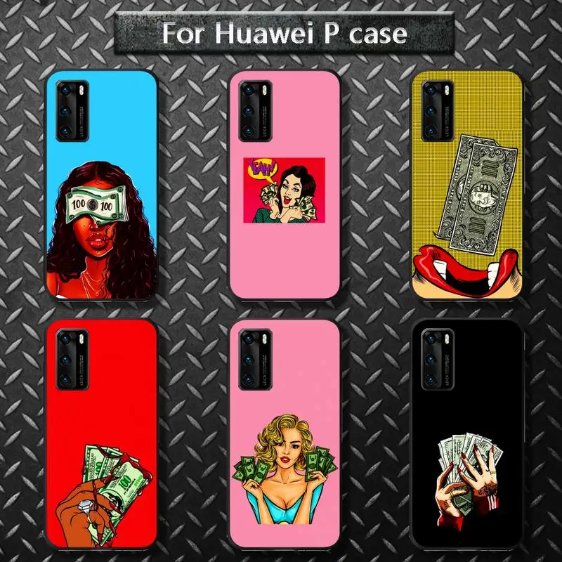 

Ciciber Make Money Black Head girl Phone Cases for huawei P40 pro lite P8 P9 P10 P20 P30 psmart 2019 2017 2018