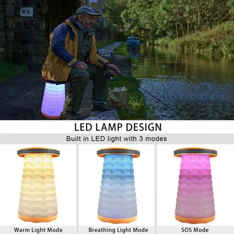 Выдвижной стул пляжный светодиодный светильник кой портативный складной для