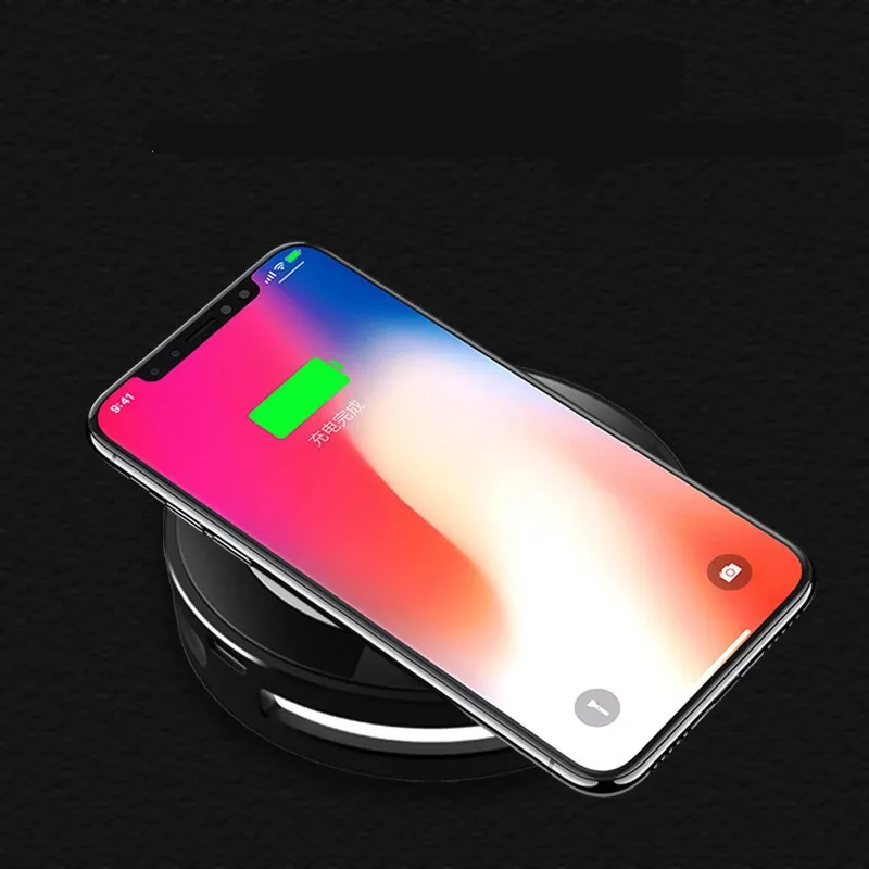 Стандартное Беспроводное зарядное устройство со светодиодной подсветкой QI для