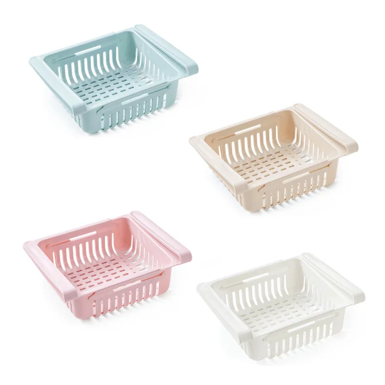 Fridge Organizer Storage Rack Freezer Shelf Pull-out Refrigerator Box Food Preservation Partition Container | Дом и сад