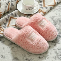 new simple cotton slippers female home interior student soft bottom couple warm plush shoes women