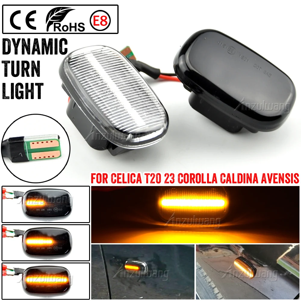 

2x LED dynamic side turn signal blinker lights for Lexus GS300 RX XU1 RX30 MCU 15 Toyota Yaris Vios Supra MK4 Starlet RAV4 Prius