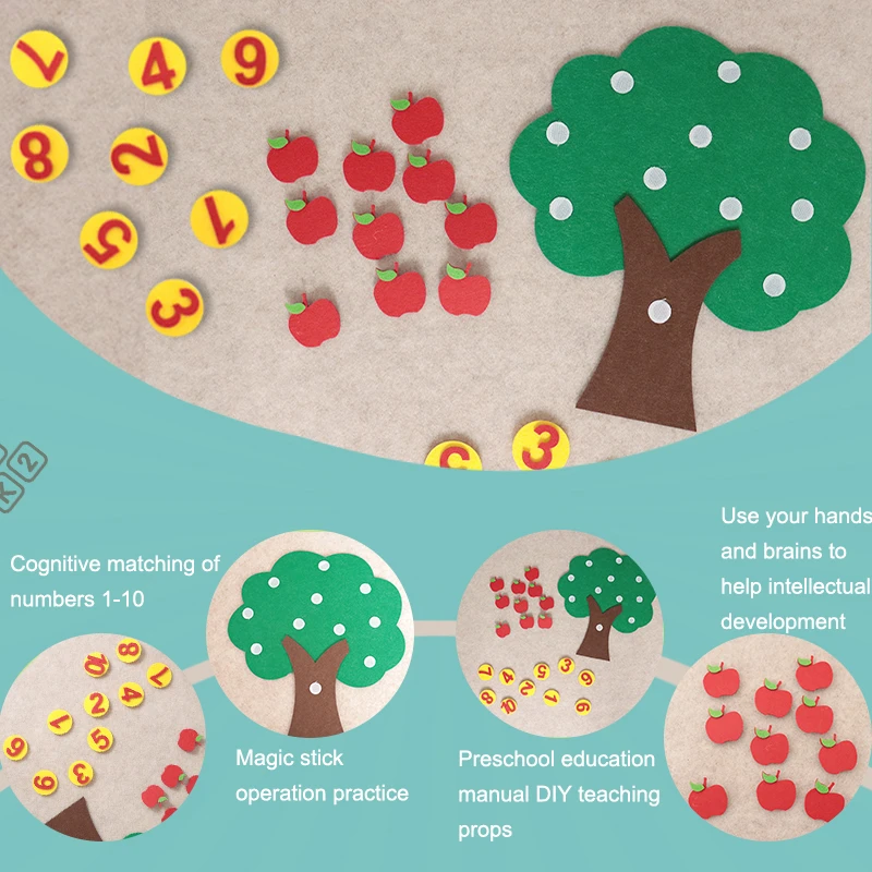 Математические игрушки Монтессори яблони для детей игра с цифрами обучение