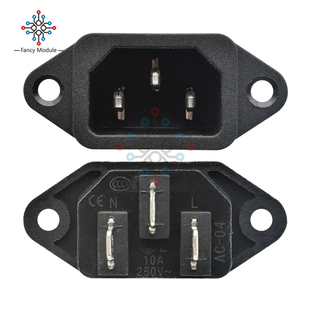 1 шт. AC 250 В 10A IEC 320 C14 разъём для настенного крепления Адаптер Железный сердечник