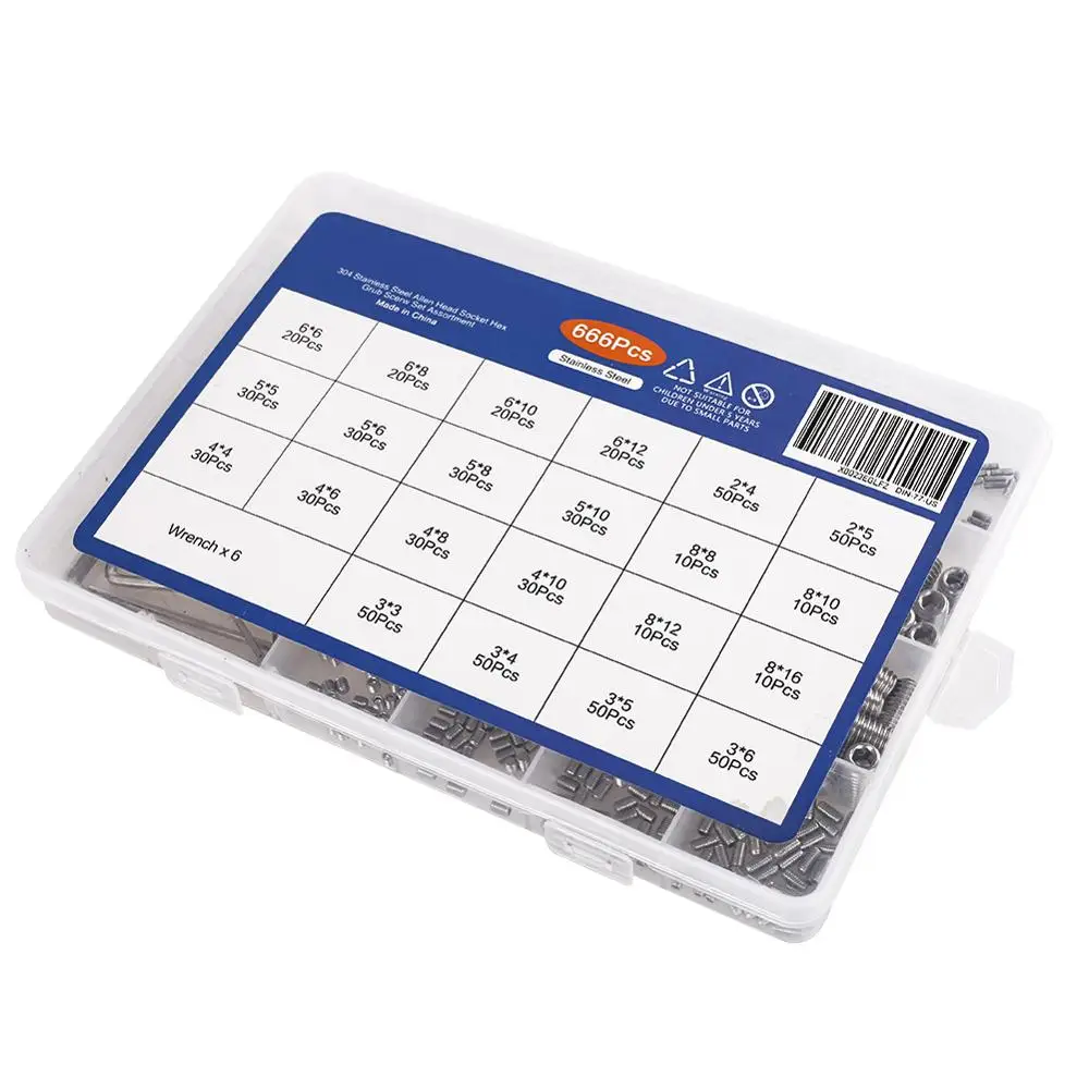 Набор шестигранных винтов из нержавеющей стали набор ассортимент M2 M3 M4 M5 M6