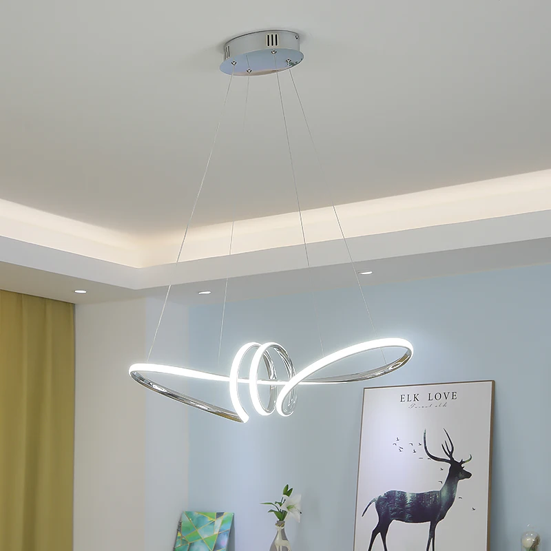 

Современный светодиодный подвесной светильник с золотым хромированным покрытием, освещение для столовой, кухни, гостиной, украшение для до...