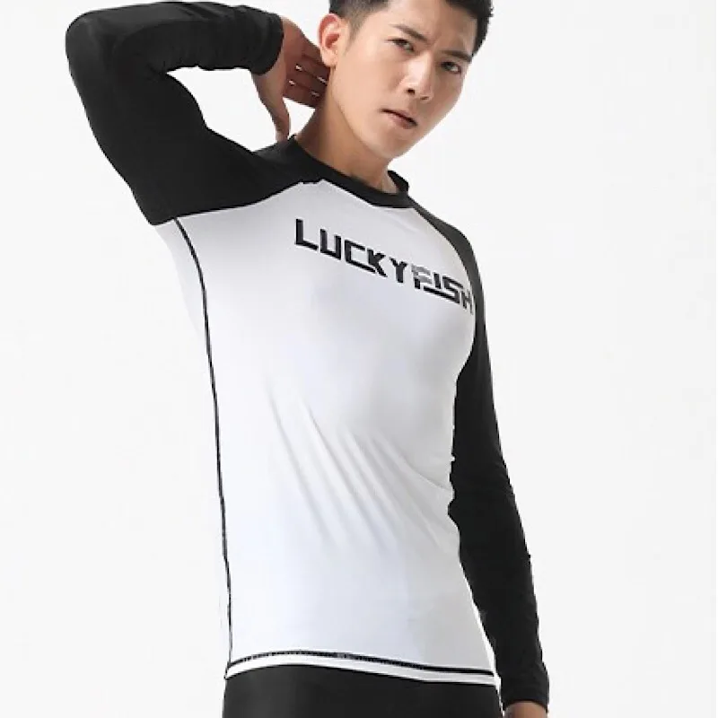 top LuckyFisf для плавания, сёрфинга, топ, Рашгард, мужская спортивная куртка, модный костюм для морского сёрфинга, быстросохнущие колготки, топ, блузка, Прямая поставка - Цвет: top