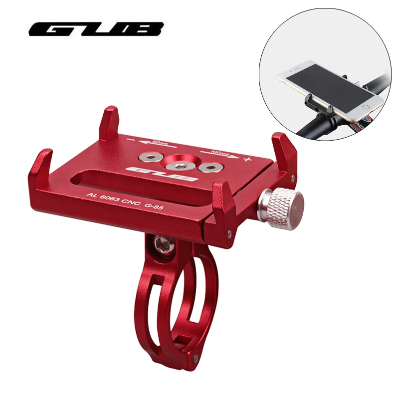 

GUB Aluminum Bike Phone Stand For 3.5-6.2inch Smartphone Smart Phone Adjustable Universal Bicycle Handlebar Holder Mount Bracket