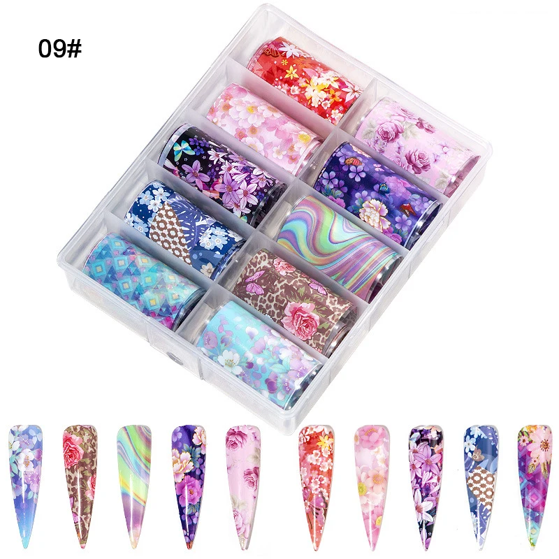 Фольга для ногтей с лазерным блеском и леопардовым принтом наклейки из фольги