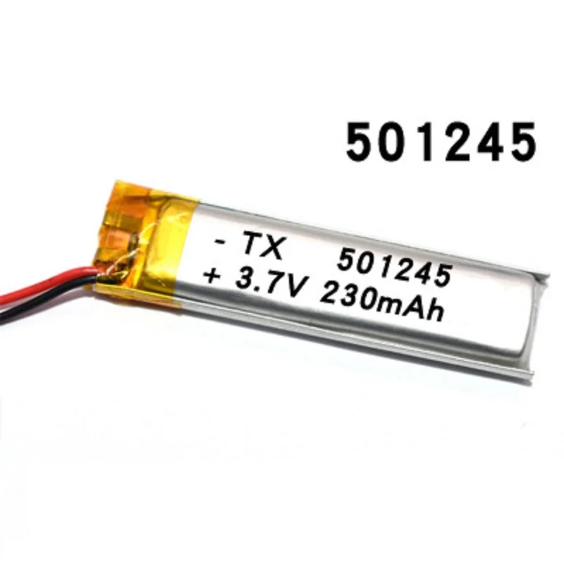 

Литий-полимерная аккумуляторная батарея 501245 3,7 в 230 мАч для MP3 GPS навигатора DVD рекордера гарнитуры электронной книги камеры