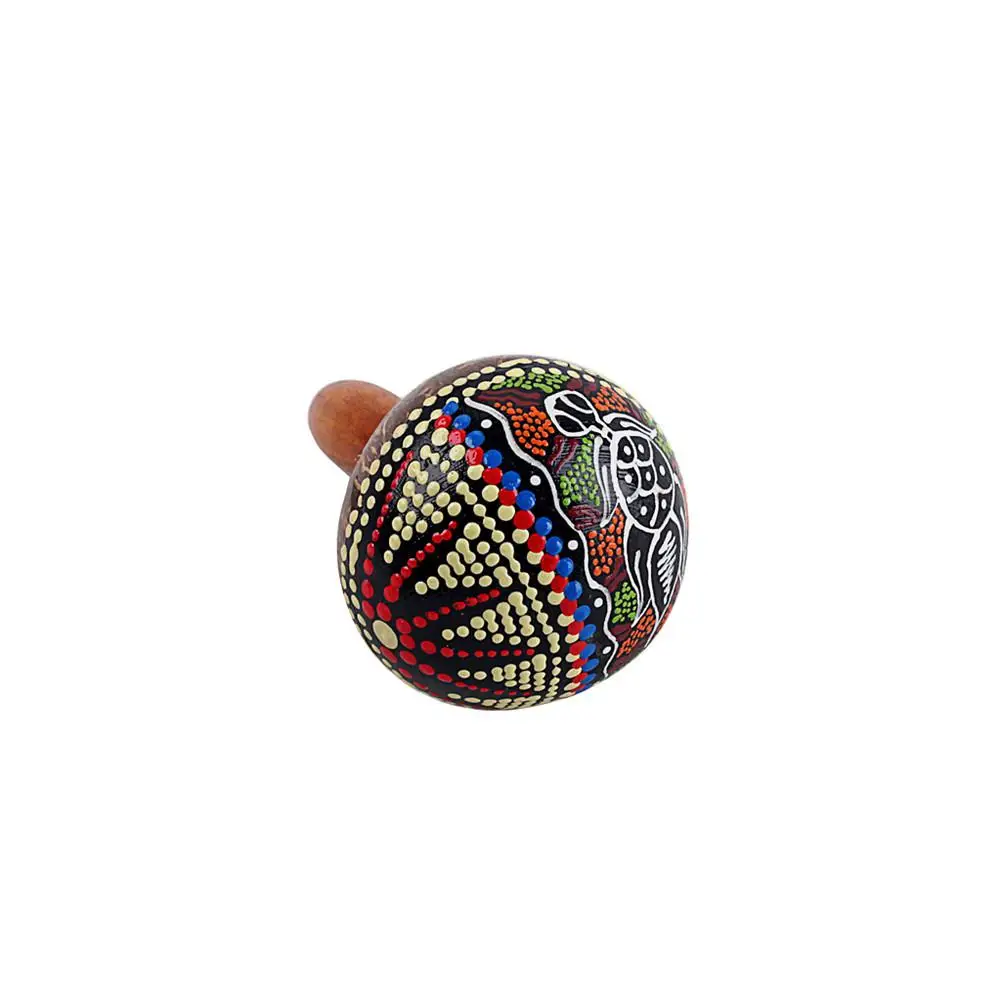 

Maraca Coconut Shell Cabasa Shaker Gourd Shaker Rattle Orff Musical Instruments Rattle Tool Kids Toy Maraca Ethnic Pattern