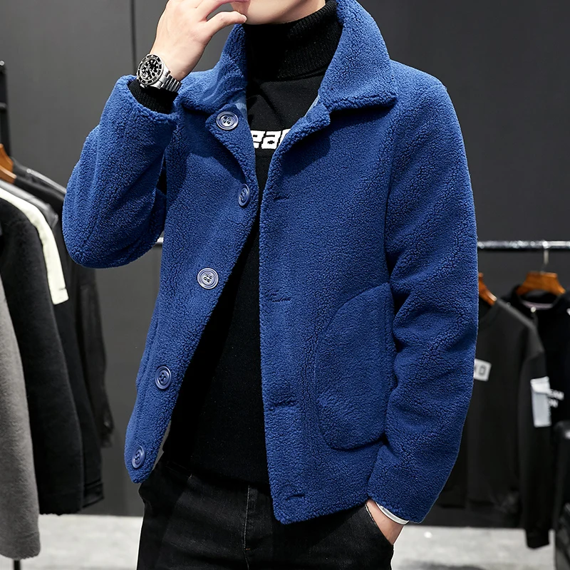 Мужская осенне-зимняя Двухсторонняя куртка модная повседневная шерстяная из