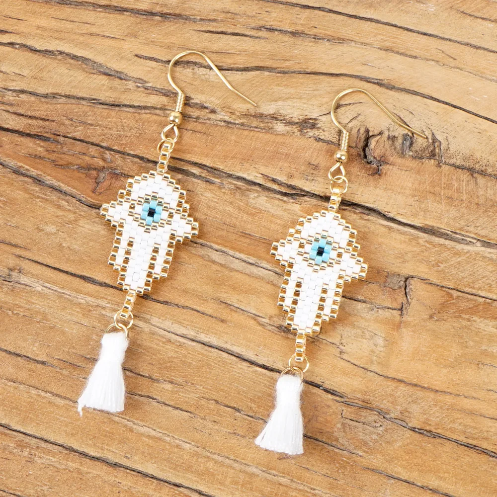 JOYE Турецкий Дурной глаз золотой крючок Ins популярный ручной кулон Delica серьги Miyuki серьги для женщин модные ювелирные изделия для девочек Подарки