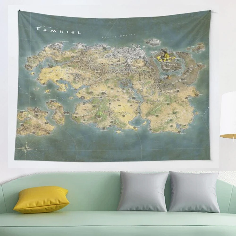 

Tamriel Map tapestry Boho Mandala Tapestries Witchcraft Wall Tapestry Print Your Photo Hippie Wall Hanging Blanket Tapestry