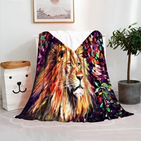 3d color lion blanket fleece 3d print children warm bed throw newborn baby kids blanket boys gifts