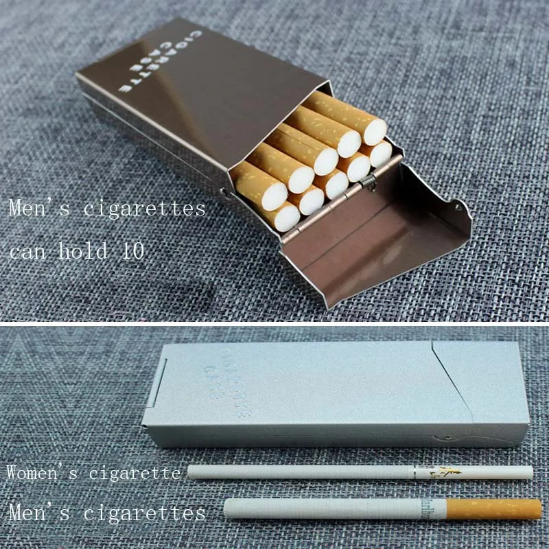 Тонкая сигарета чехол металлическая коробка для хранения сигар Портативный