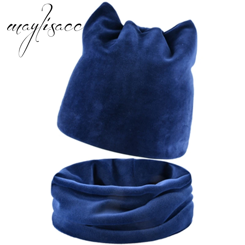 Maylisacc 6 цветов Женская осенне зимняя шапка с пухом шарф кольцо женские шарфы