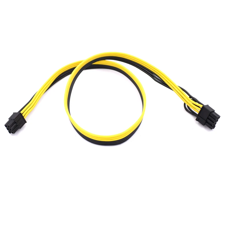 60 см 16AWG PCI-E 6pin для 8pin (2 + 6)pin удлинитель силового кабеля серверный блок питания