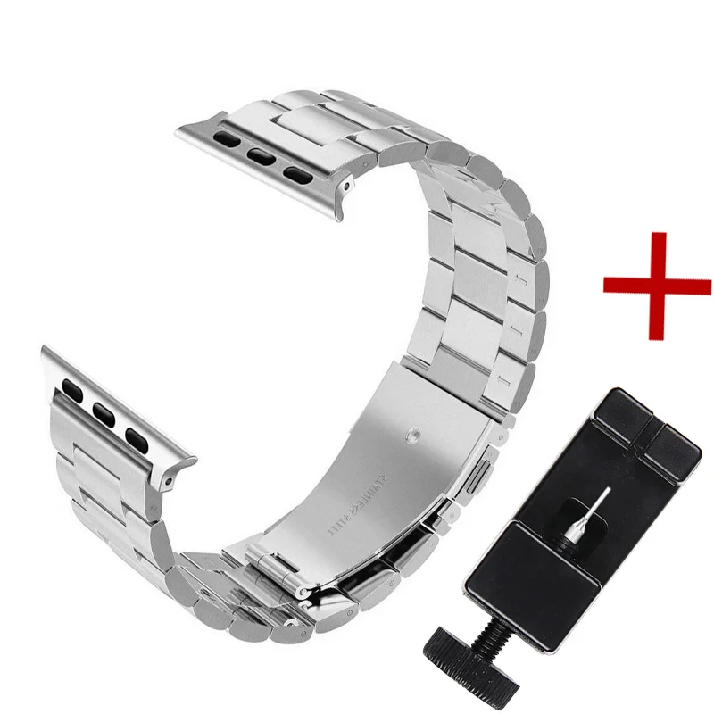 sliver Oulucci ремешок из нержавеющей стали для apple watch ремешок 38 мм/40 мм/42 мм/44 мм сменный ремешок для apple watch 5/4/3/2 - Цвет ремешка: sliver