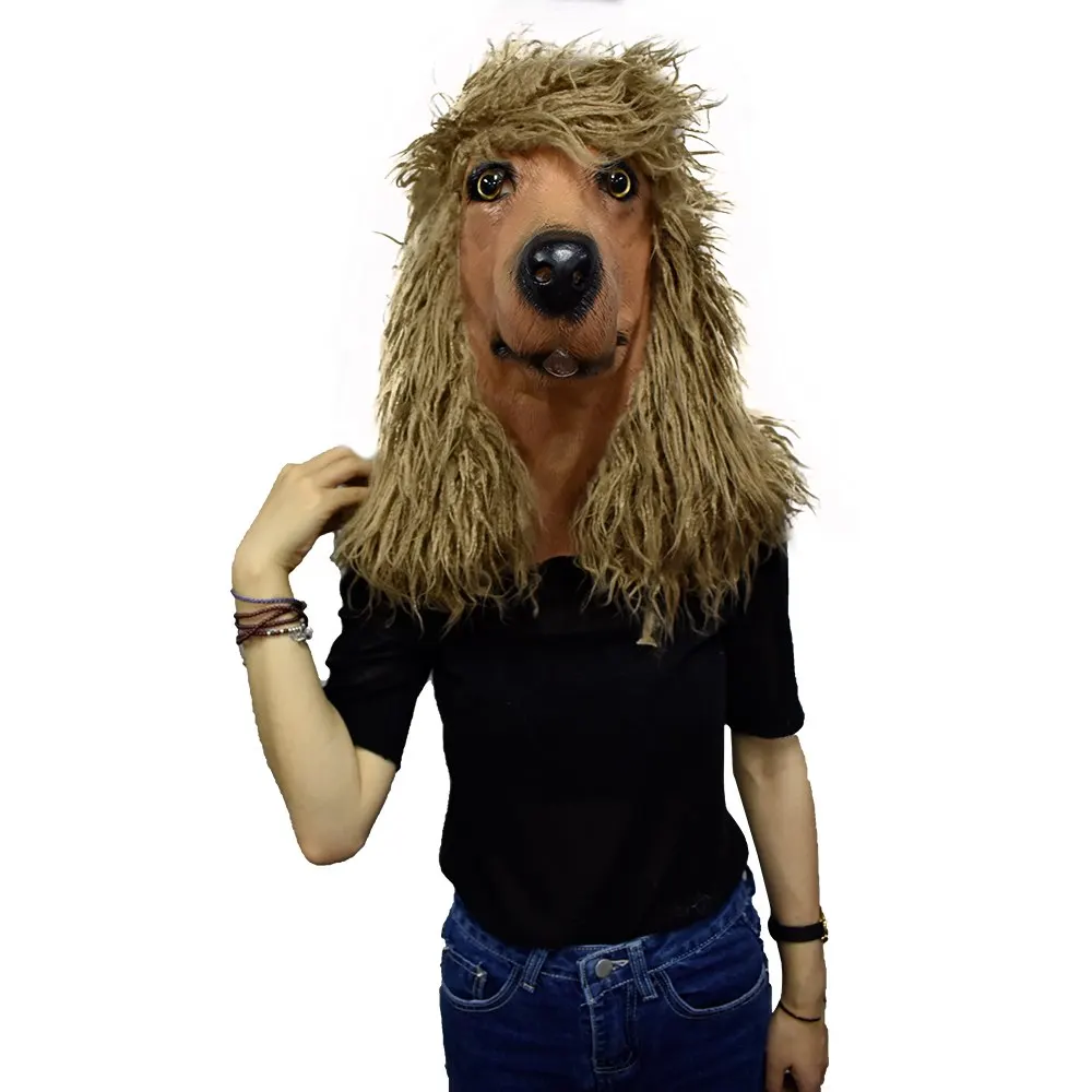 Маскарадный костюм на Хэллоуин маска для пуделя собаки полная голова животные