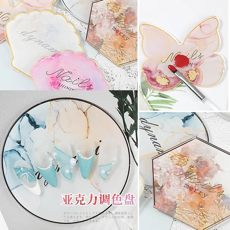 

1 шт. натуральный агат из смолы для дизайна ногтей смешивание Дисплей Палитра для ногтей Гель-лак цветной краситель полка держатель для мани...