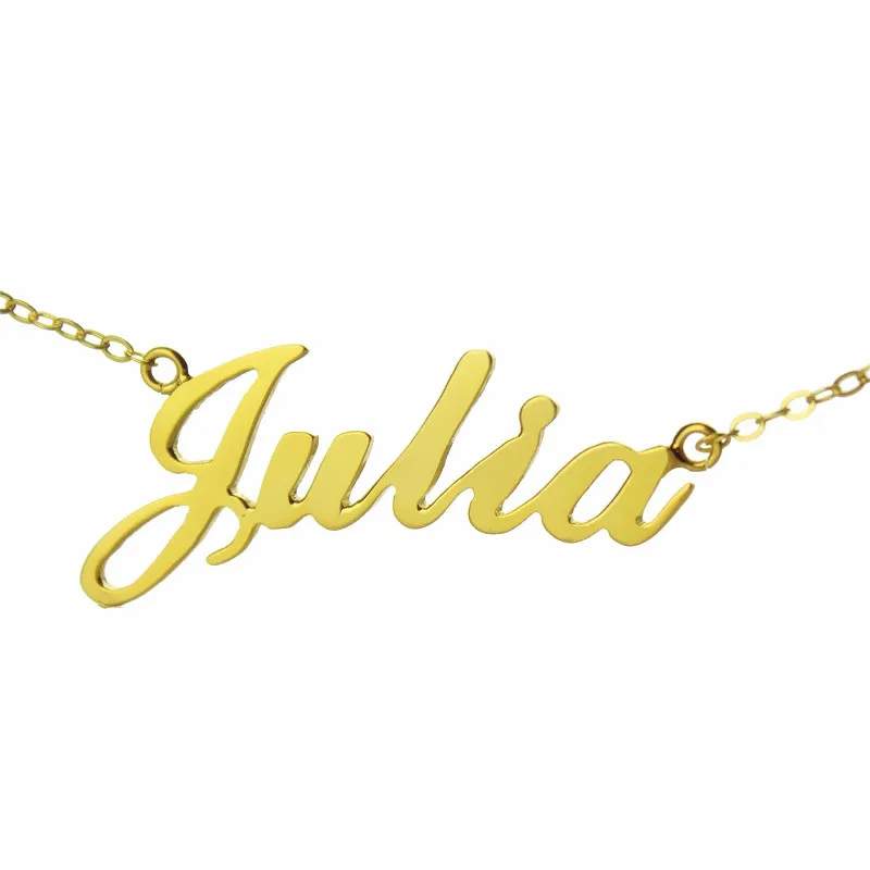 gold AILIN пользовательское именное ожерелье JULIA style золотого цвета над серебряным ожерельем первоначальное ожерелье, персонализированные украшения Женское Ожерелье - Окраска металла: gold