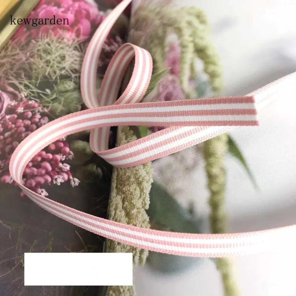 Лента в полоску Kewgarden 1 см 10 мм Grosgrain вручную изготовленная лента аксессуары для