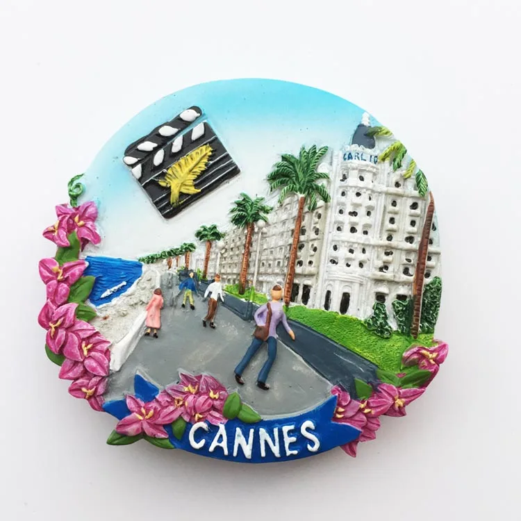 

QIQIPP Cannes, France landmark street view tourist souvenirs crafts magnetic sticker refrigerator paste creative