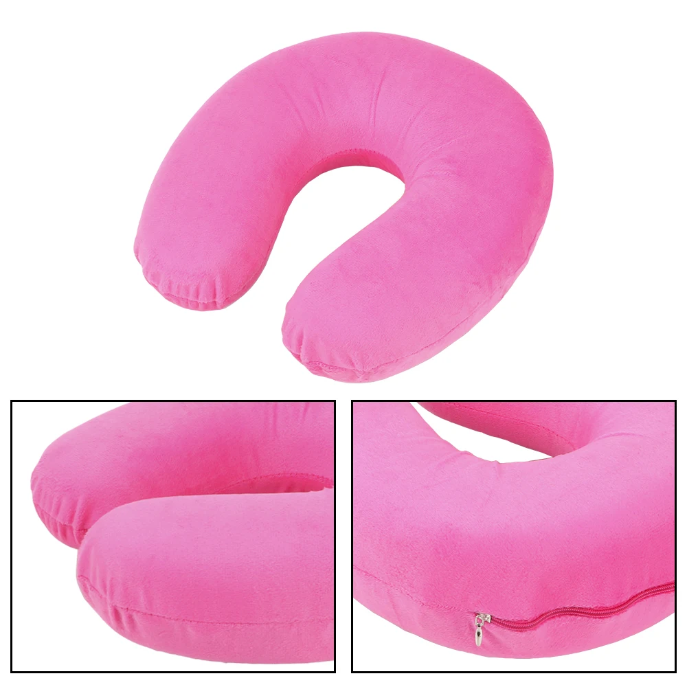 Дорожная подушка для шеи U-образная Мягкая надувная с эффектом памяти
