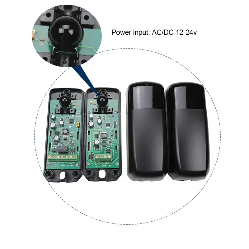 Фотоэлемент с датчиком луча 12/24 В дальность обнаружения 20 м для открывания