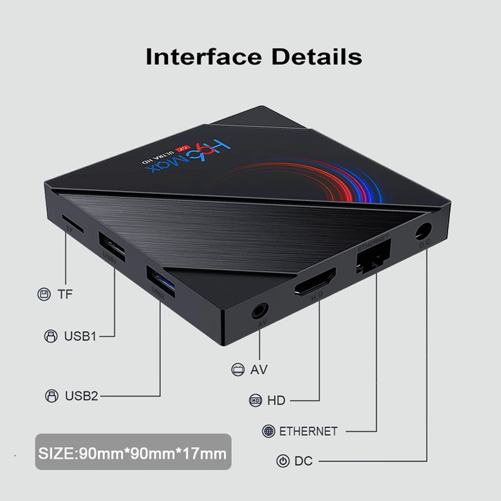 ТВ-приставка LEMFO H96 MAX H616 Android 10 4G 64 ГБ 6K 2020G 2 Wi-Fi Google Voice H96max | Электроника