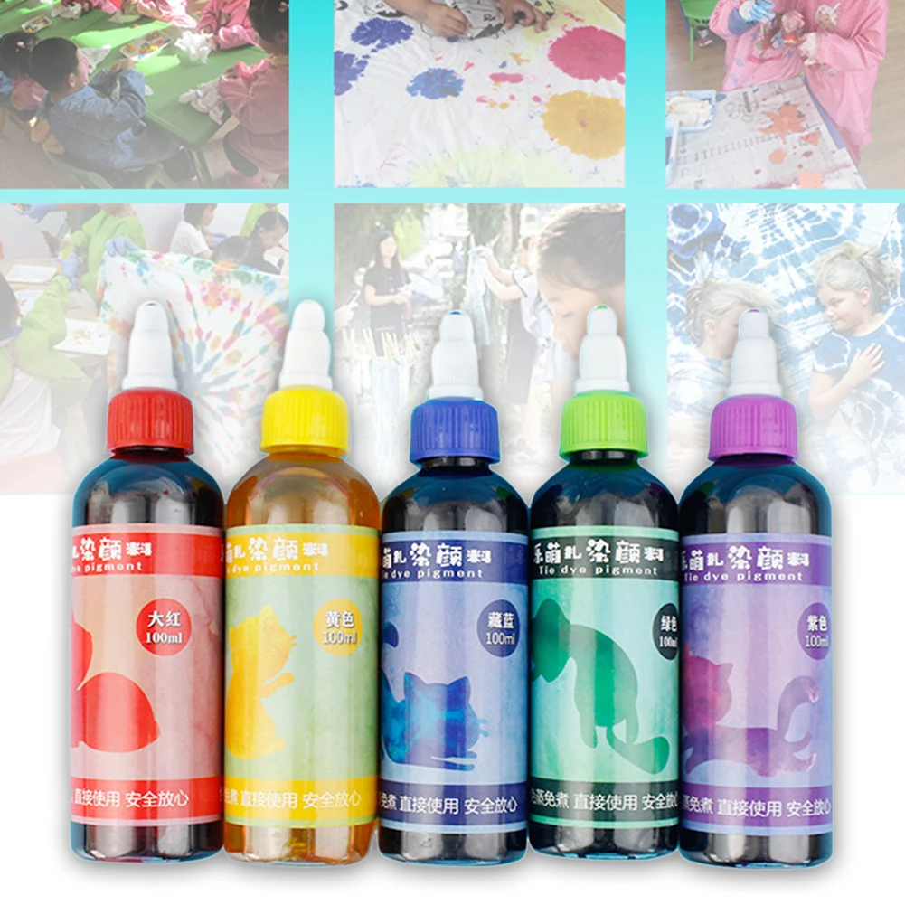 

Art Decorating Textile Paints Craft Pigment Non Toxic Spiral Permanent Colorful Accessories Tie Dye Kit DIY Clothing Fabric