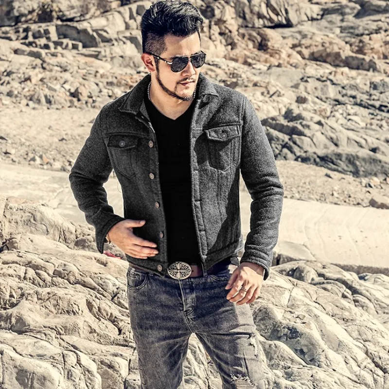 

Winter Mens Fur Lining Pu Leather Jacket Short Slim Fit Coat Single Breasted Motorcycle Biker Leather Jacket Warm Outwear Coats