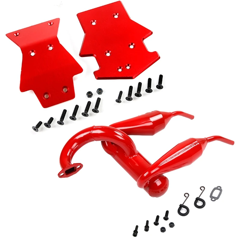 

Передняя и задняя большая толщина шасси для 1/5 GTB Racing Losi 5Ive T & Red Комплект двойной выхлопной трубы