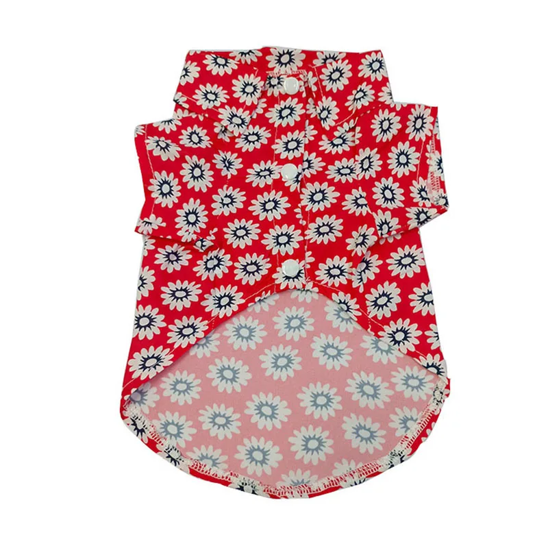

2021 new Dog clothes pet Hawaiian shirt Clothing for cats french bulldog pets small dogs designer live breeds T-shirts flowers a