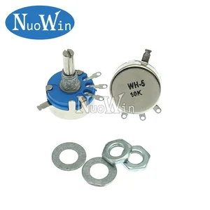 2 шт., потенциометр из углеродного волокна, 1K, 2K, 10K, 47K, 4K7, 470R, 100K, 470K, 220K, 1K5, 22K, 1M Ом, 3-контактный круглый вал, вращающийся конус WH5