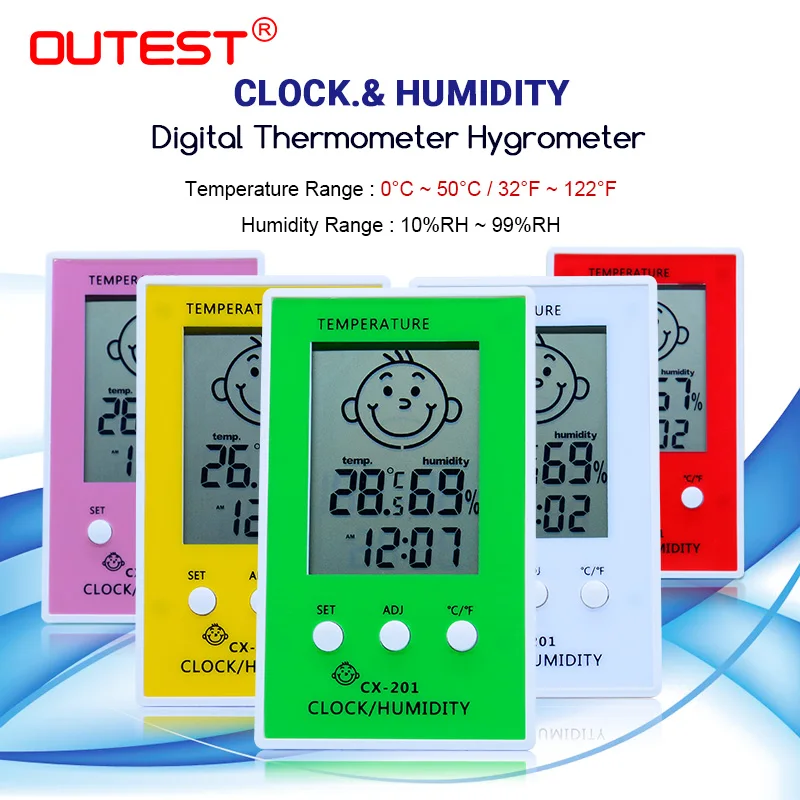 OUTEST Цифровой термометр гигрометр крытый Открытый Большой ЖК дисплей измеритель
